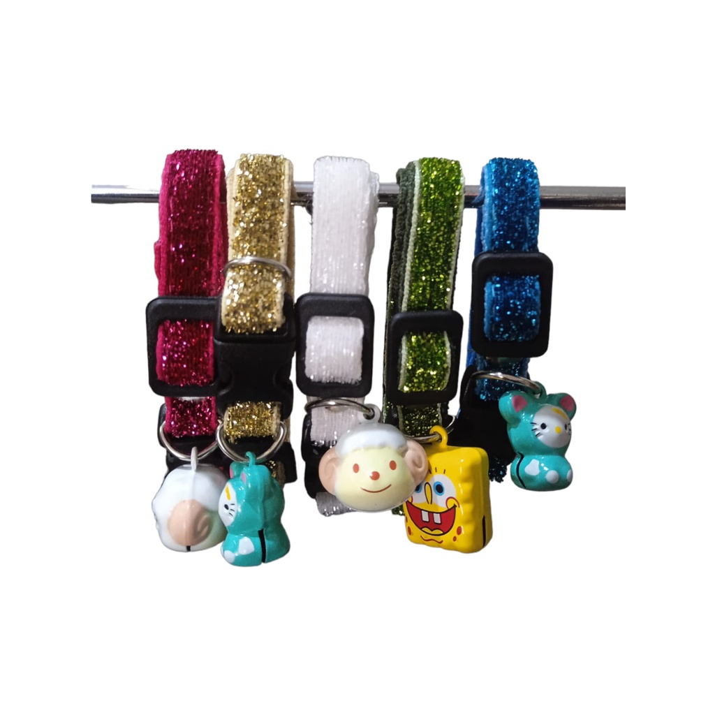 Kalung Kucing Bling-Bling Lonceng Karakter