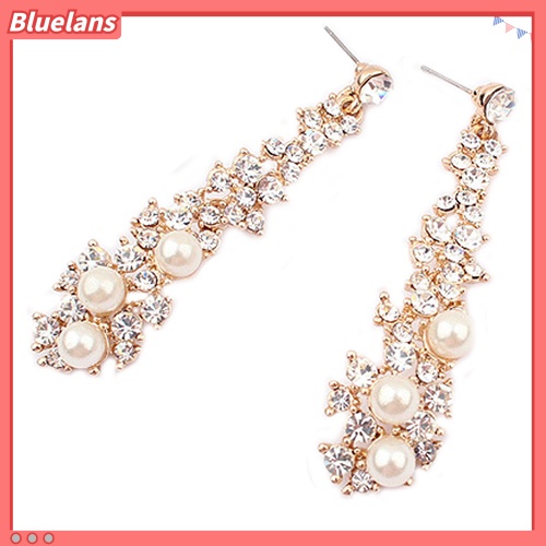 [Bayar Di Tempat]Anting Stud Fashion: Mode Elegan Mewah Berlian Imitasi Menjuntai Desan Tempat Lampu