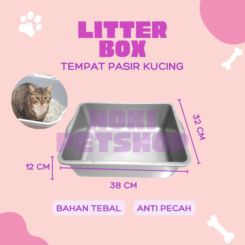 Jual [BISA COD] LITTER BOX KUCING JUMBO UKURAN 38 X 32 X 12 CM TEMPAT