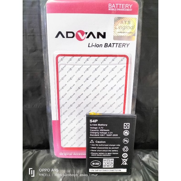 Baterai | Battery | Batre Advan S4p | Baterai BP-40BH Original | 4800 MAH