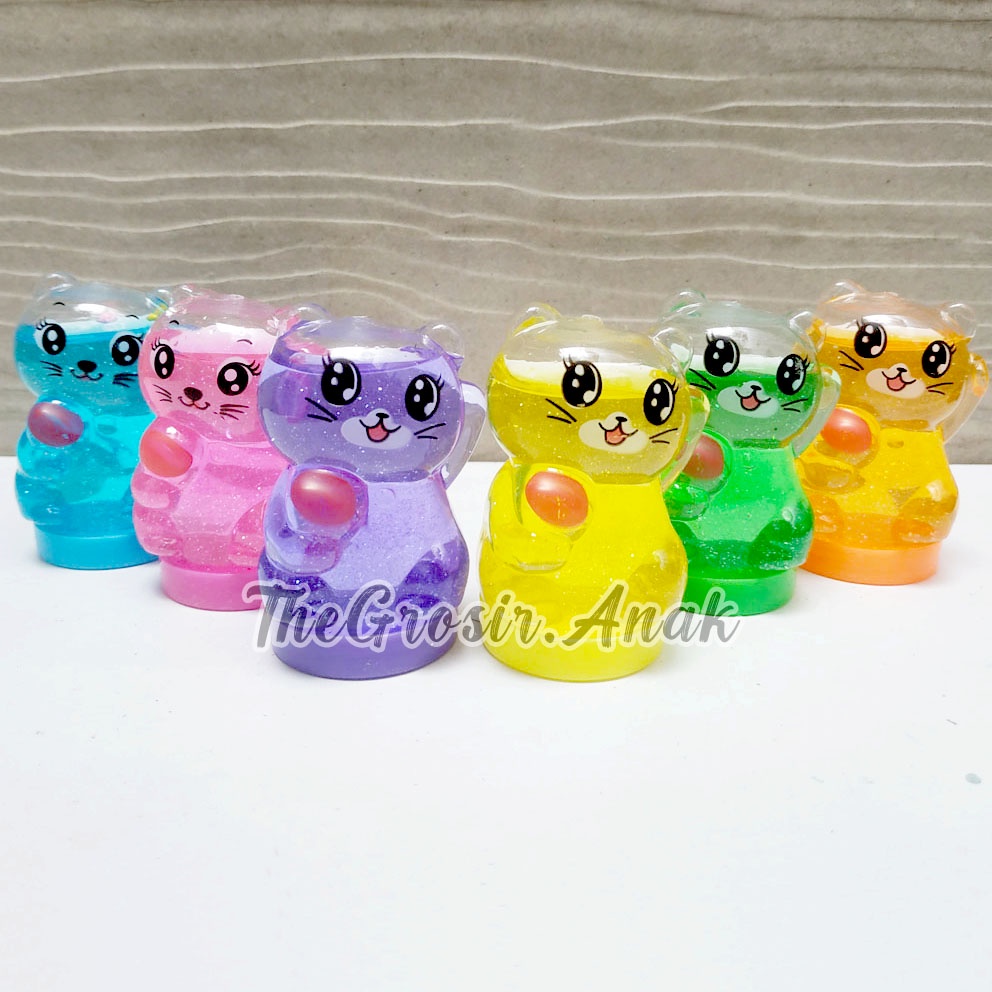 SLIME CLEAR JELLY BOTOL KARAKTER HEWAN KUCING SINGA BERUANG OWL