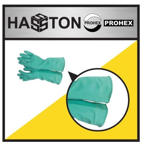 HASSTON sarung tangan karet hijau Safety Latex Glove