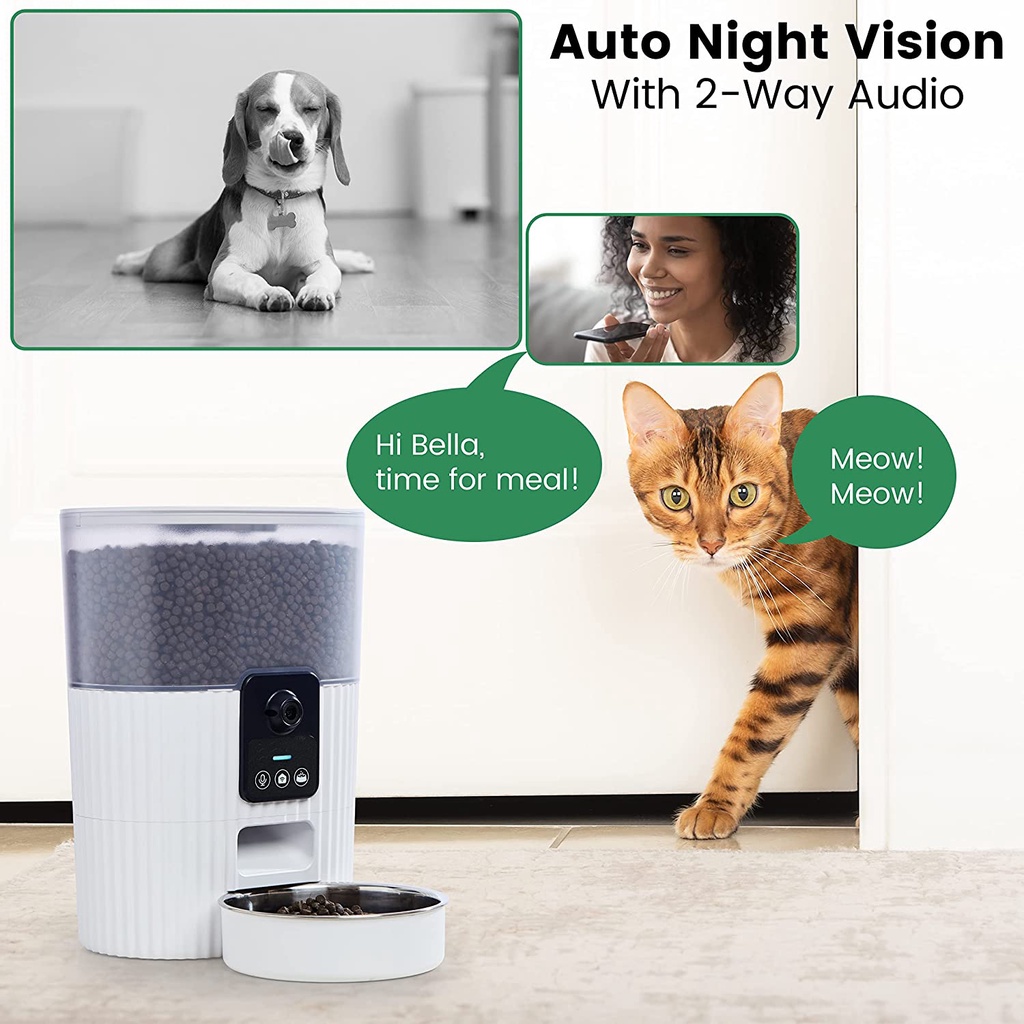 3L Smart Camera Pet Feeder WIFI+APP Control | Automatic Pet Feeder Cat Feeder Dog Feeder Pet Bowl OKK