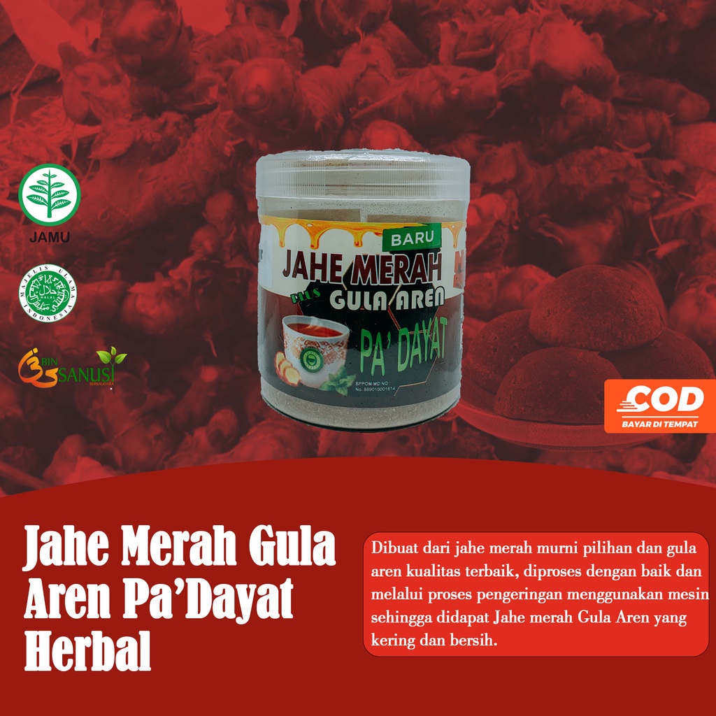 

Jahe Merah Gula Aren Pa'Dayat Herbal 200gr