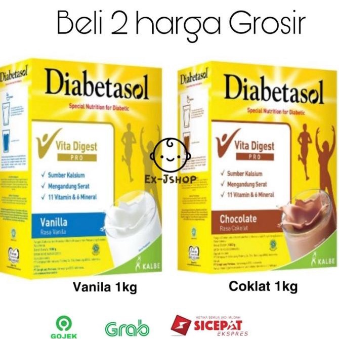 

[ COD ] Diabetasol 1000gr rasa vanila coklat susu diabetasol 1kg