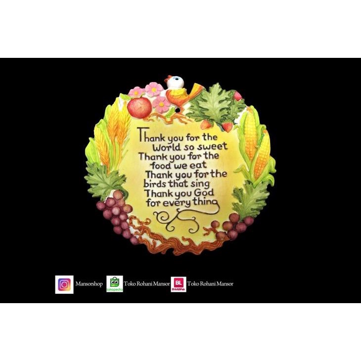 

Cenderamata Kristen - Hiasan Dinding - Pajangan - Resin Thank You Kode 1212