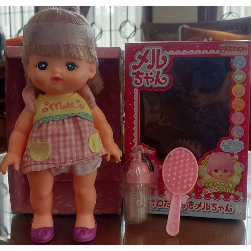 boneka anak mell chan original nene chan full set preloved mellchan free sepatu ungu