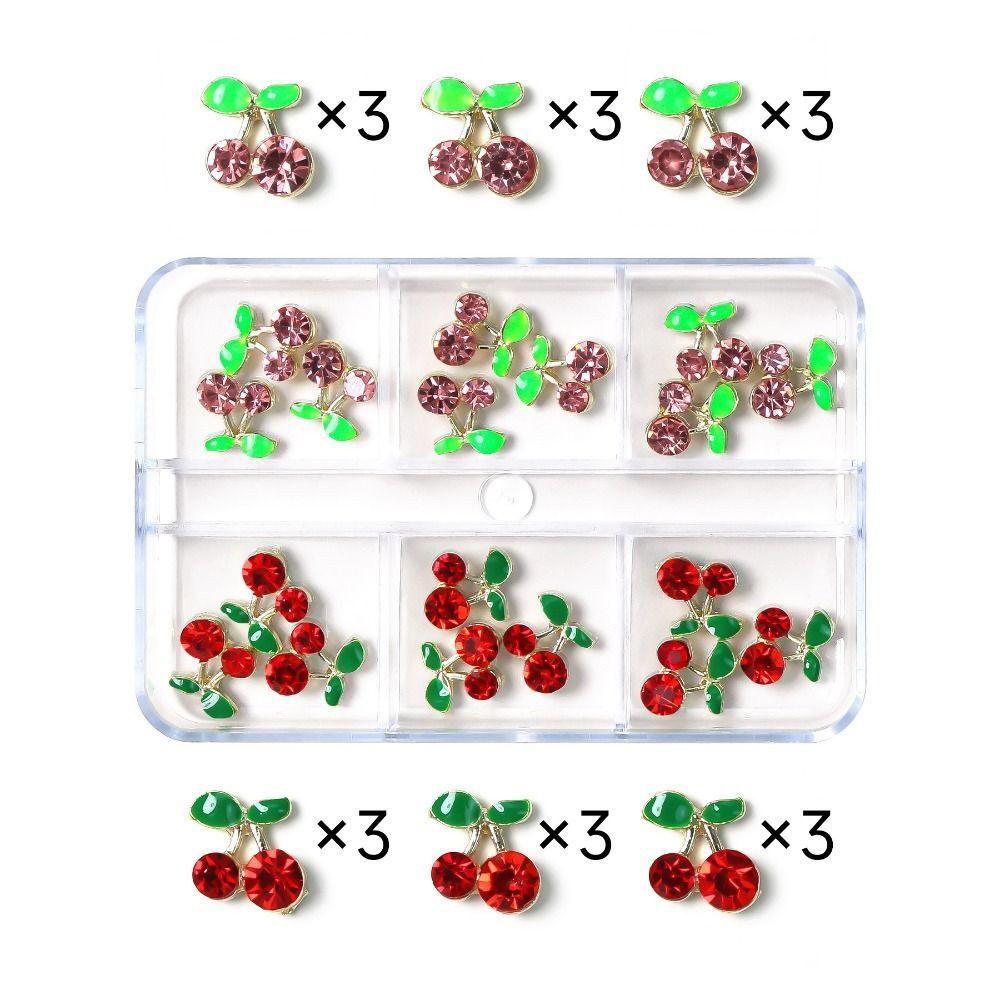 Solighter Nail Art Berlian Imitasi Kotak Kuku Berlian Alloy Matal Manicure Gem Planet Charms