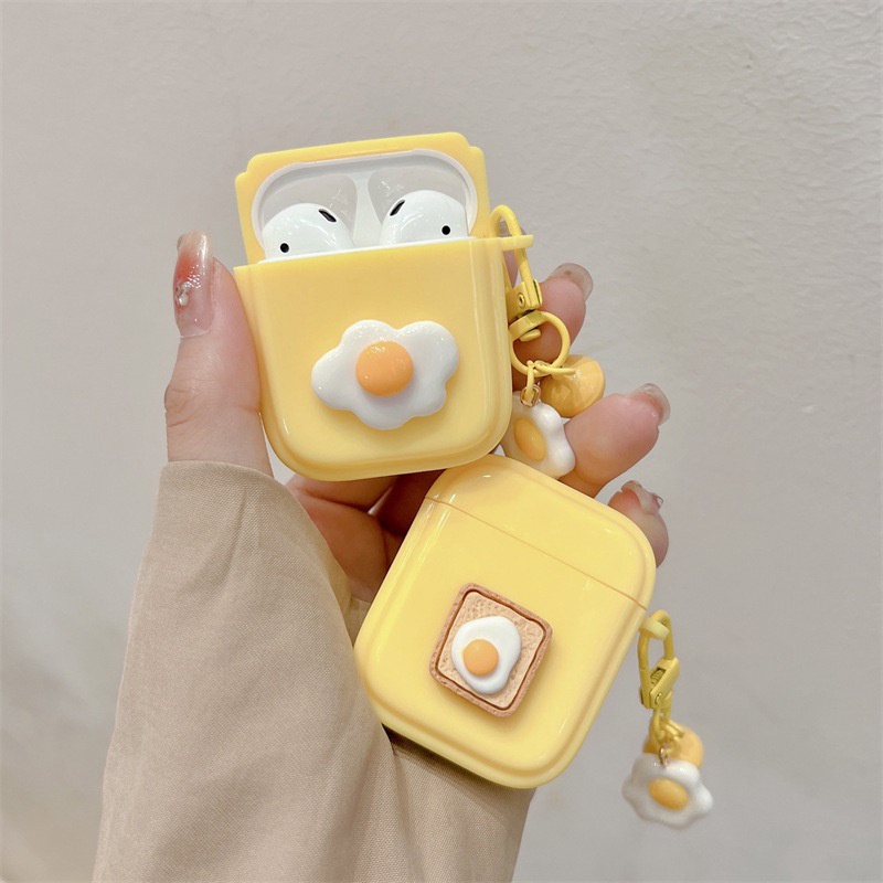 Telur Lucu Lembut Silikon Earphone Case Headphone Shell Kompatibel Untuk Airpod1/2 Cases Compatible Untuk Airpods3 2 1 Pro Capa Funda