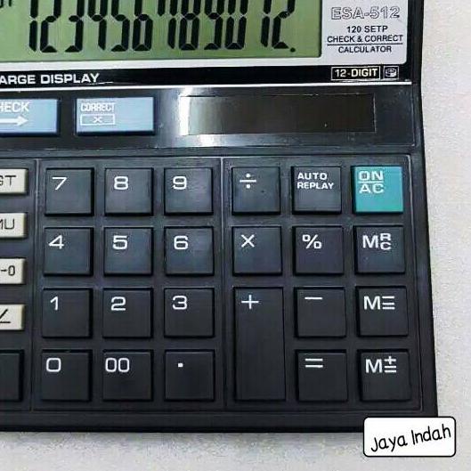 

EXCLUSIVE!KALKULATOR ESA 512 12 digit Calculator ESA-512 Original check dan correct Mirip Citizen CT-512|KD6