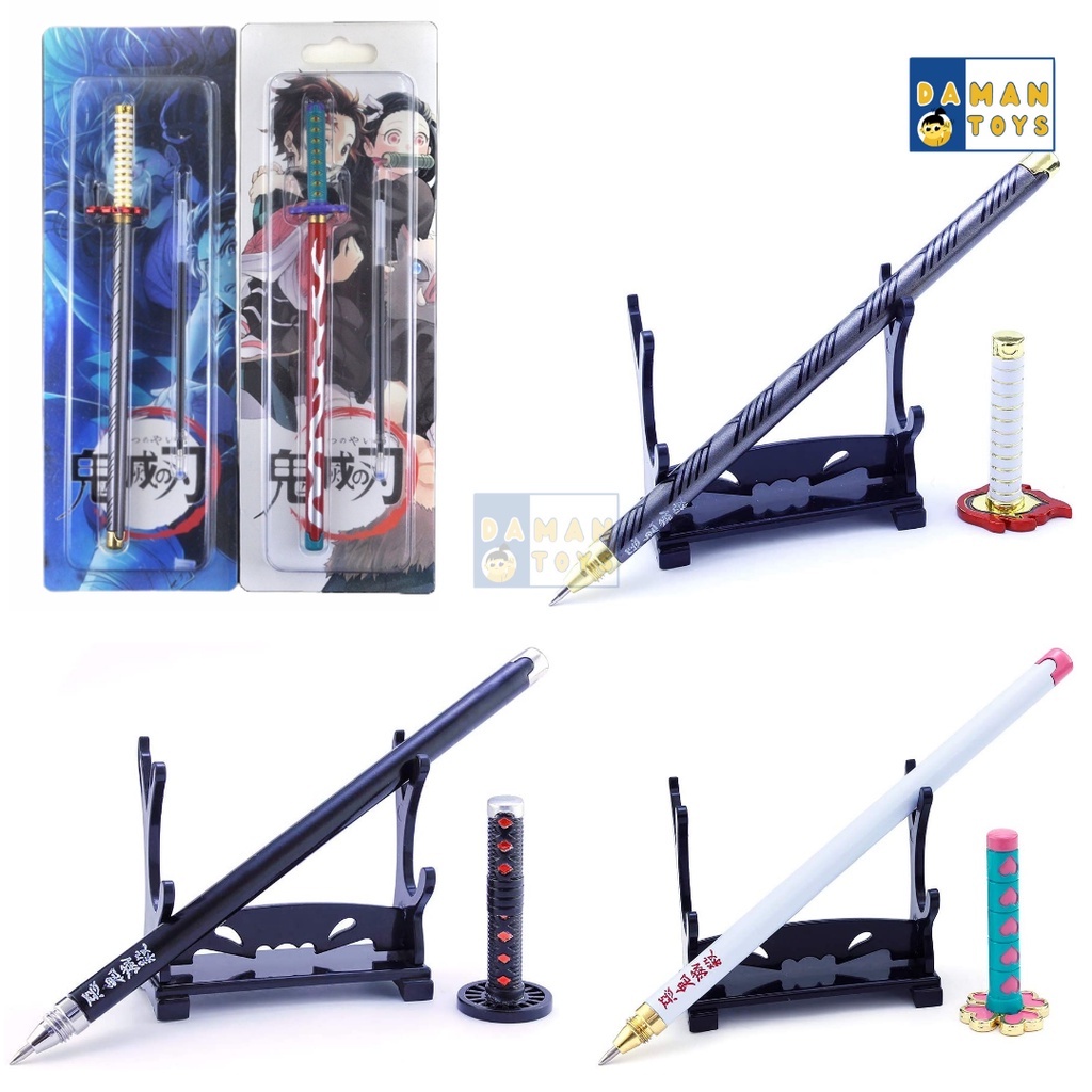 

Pulpen Pedang Karakter Shinobu Anime demon slayer Kimetsu No Yaiba pena alat tulis bahan besi panjang 20 cm gratis stand pajangan dan refil nya koleksi wibu