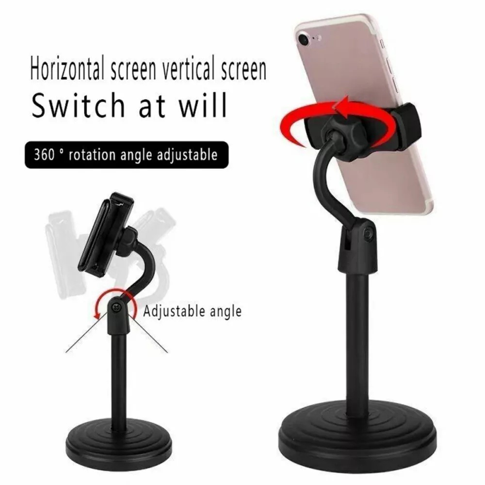 Holder HP Di Meja Untuk Live Striming Zoom Vidio Call Youtube Fleksibel 360 Derajat 2 in 1 Model Tiang Phone Desktop Stand Adjustable