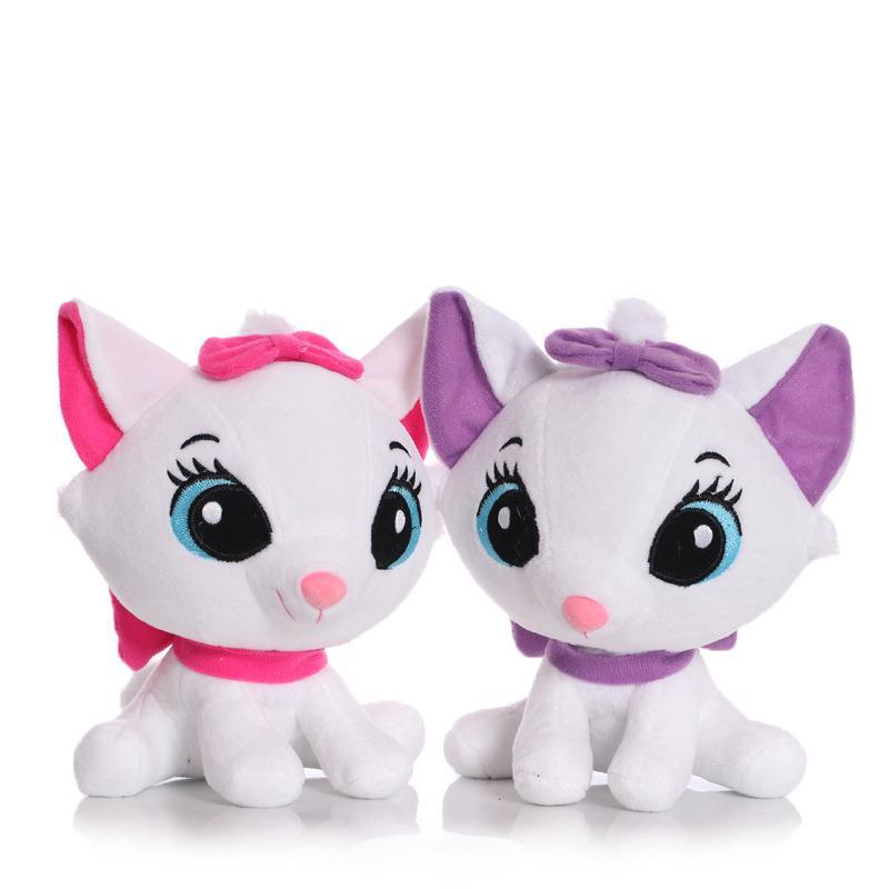 1pc Mainan Boneka Stuffed Plush Anime The Aristocats Disney Marie Cat Ukuran 19CM Warna Pink Ungu