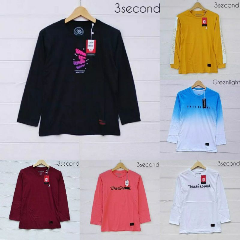 KAOS PANJANG KAOS 3SECOND LENGAN PANJANG ATASAN WANITA LENGAN PANJANG