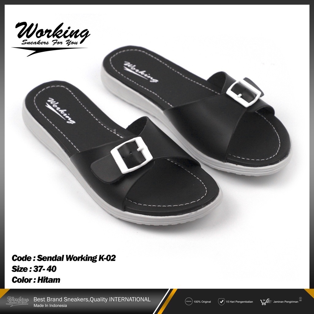 Sandal Slop Wanita Working K-02 Sendal Selop Wedges Terbaru Kekinian