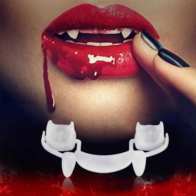 Mainan Gigi Vampire / Elf Palsu Retractable Untuk Properti Halloween