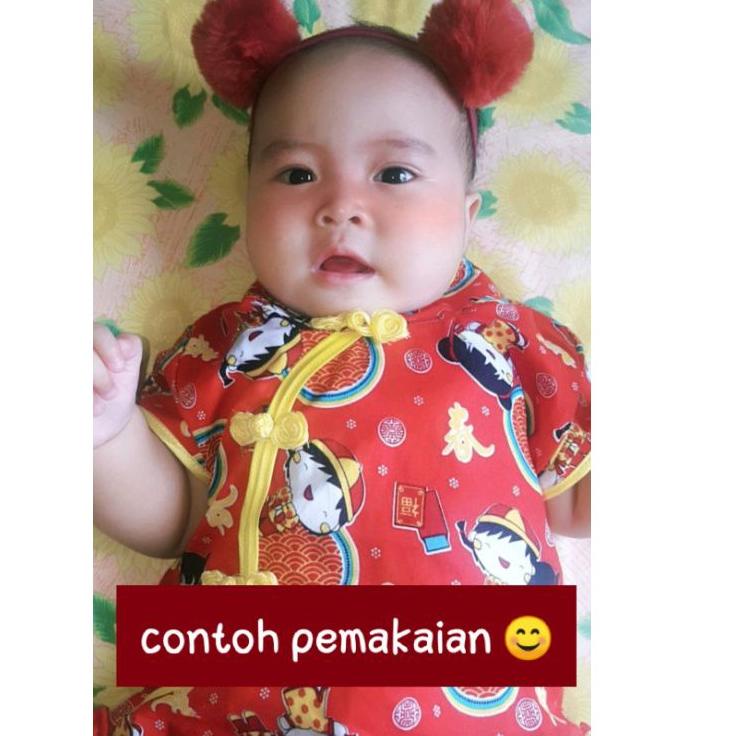 Sale JUMBO BEAR POMPOM BULU - nylon pom pom Headband bandana telinga beruang lucu Bayi anak