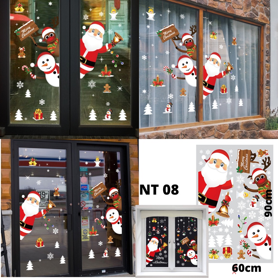 WALL STICKER WALLSTICKER NATAL WALLSTIKER STIKER SETIKER POHON TEMA MOTIF NATAL WALSTIKER WALLPAPER PAPER MERRY MERY CHRISTMAS SANTA CLAUSE TAHUN BARU DEKORASI HIASAN DINDING TEMBOK DEKOR RUANG TAMU PINTU KACA JENDELA RUMAH GANTUNGAN KAOS KAKI NATAL