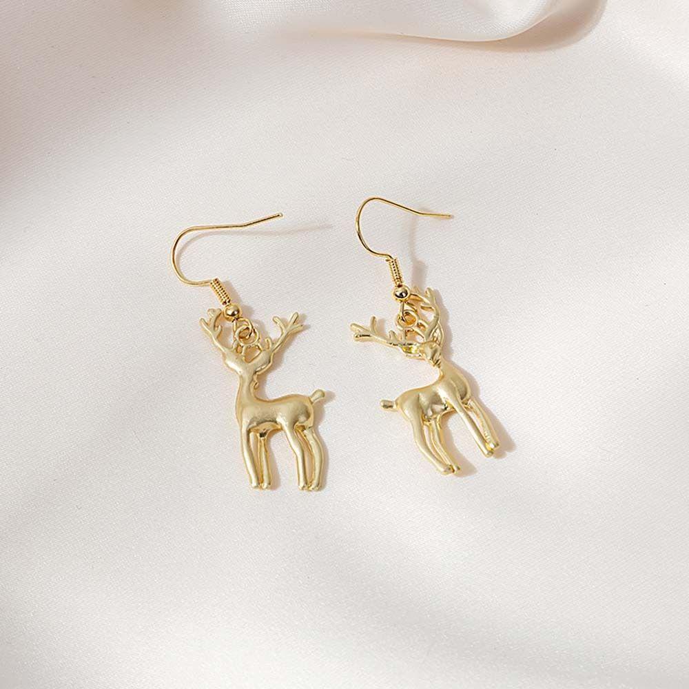 Mxbeauty Anting Natal Hadiah Natal Elk Ikatan Simpul Berlian Imitasi Christmas Ear Hook