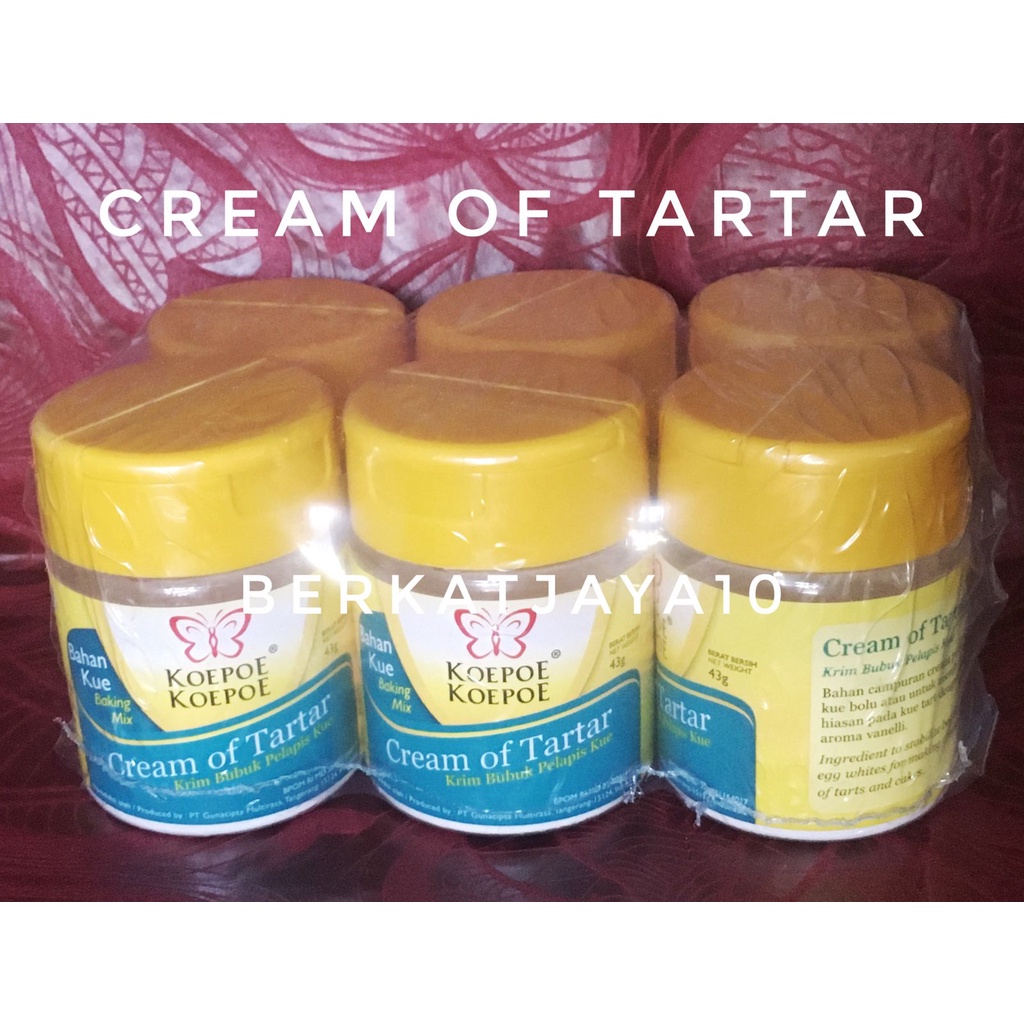 Cream of Tartar 43 Gram (isi 6 Pcs per pack) Koepoe Kupu Krim Pelapis