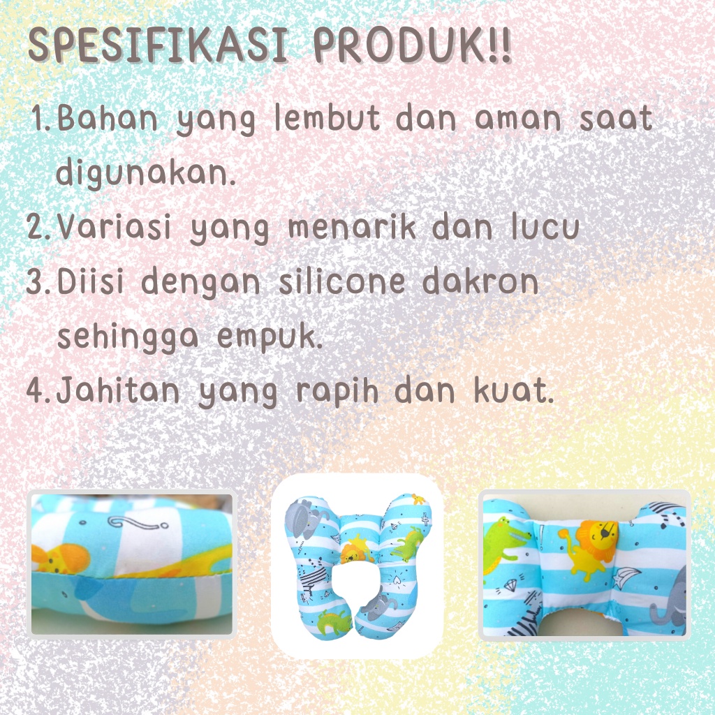 Bantal Leher Bayi Variasi Bee Yellow | Bantal Kepala Leher Bayi | Baby Travel Pillow | Bantal Perjalanan Bayi | Total Support Headrest