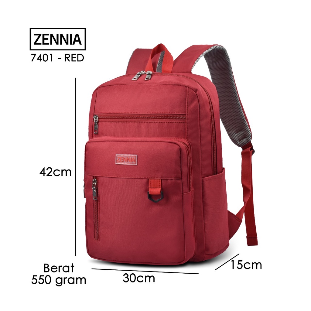 Tas Ransel Wanita Zennia 7401 Backpack Sekolah Kuliah Tas Fashion Travelling