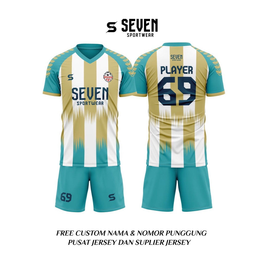 Jual Seven Sportwear Jersey Futsal Custom Full Printing Blue