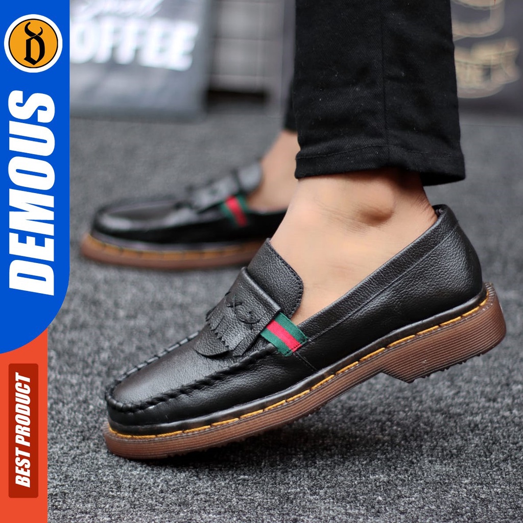 DEMOUS Dumbledore - Sepatu Formal Pantofel Docmart Low Boots Kerja Pria Kulit