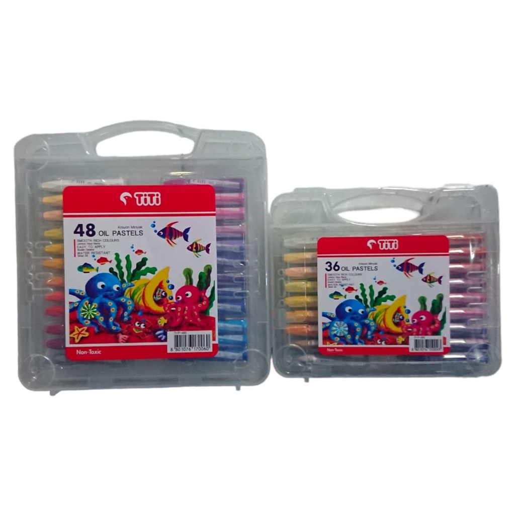 

Crayon 48 Warna Oil Pastels Titi Non Toxic - Titi 48S / Titi Krayon Minyak 36 Warna / Crayon 48 Colors Oil Pastels