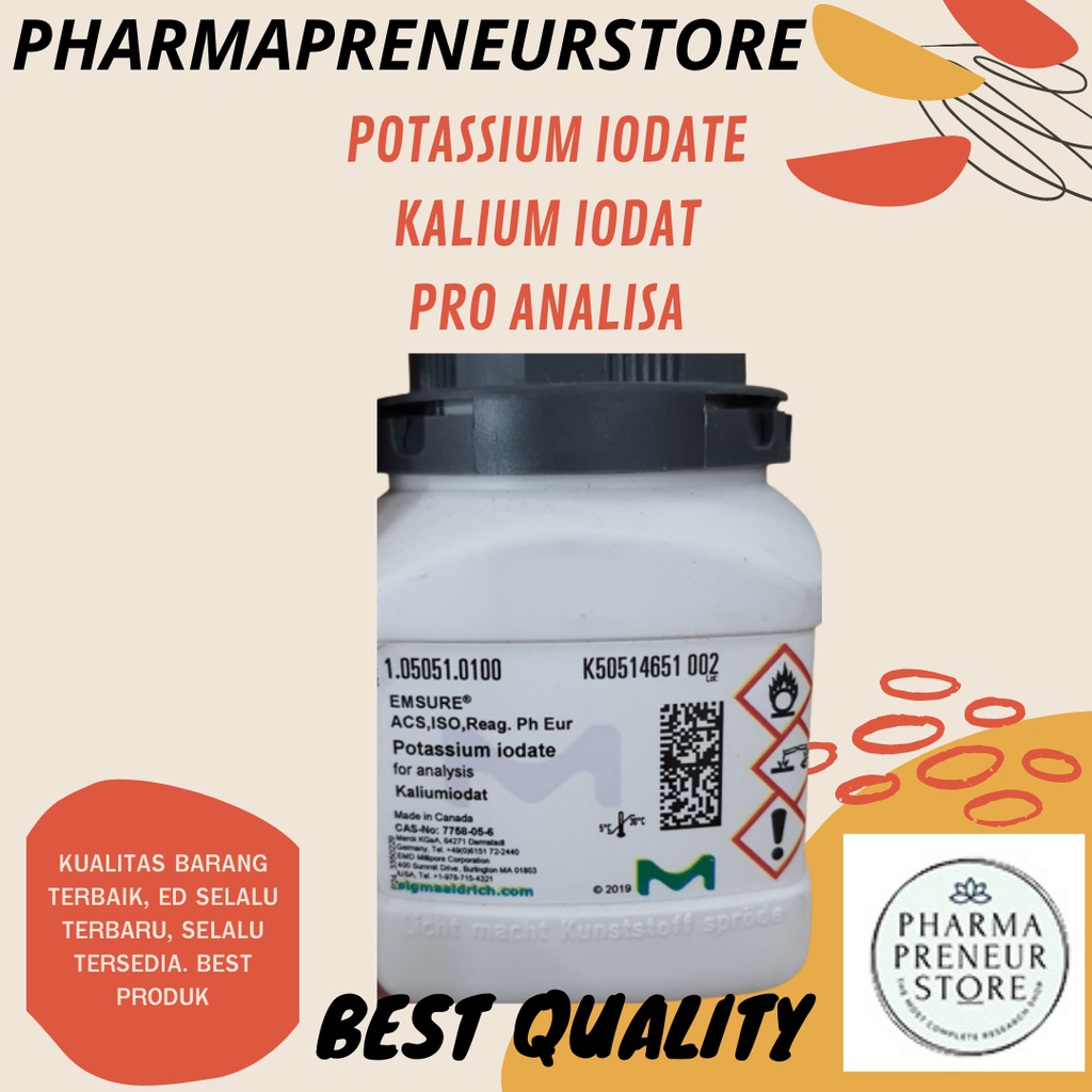 POTASSIUM IODATE / KALIUM IODAT PRO ANALISA 50 DAN 100 GRAM MERCK BEST QUALITY