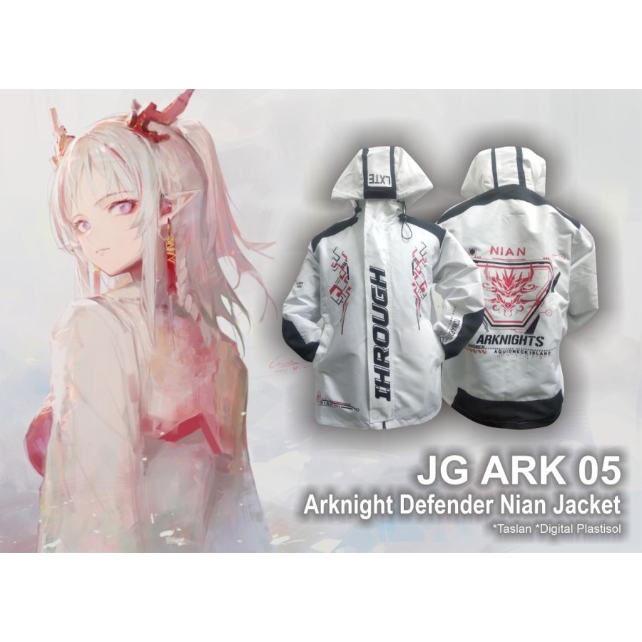 Jaket Game Arknight Nian Waterproof Anti Air Touring Custom Sablon Satuan Parka Jacket ( JG ARK 05 )