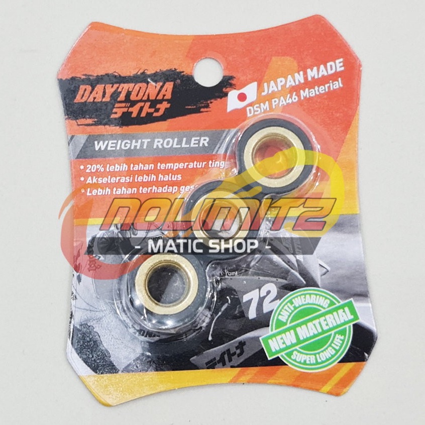 Roller Daytona Racing Black Teflon 11gr NMAX Aerox 155 Lexi Xeon Mio M3 GT Fino Fazzio