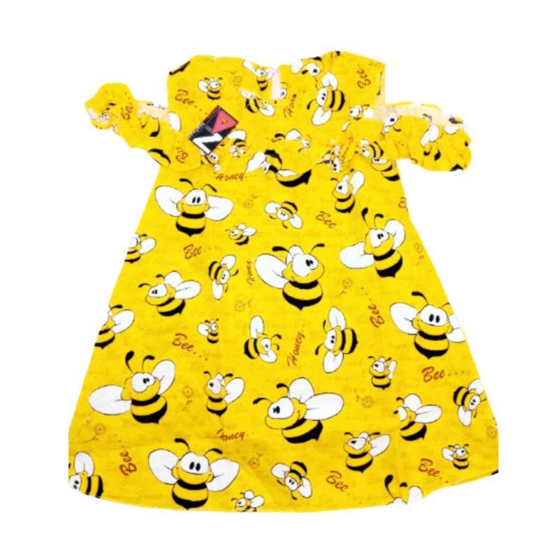 Daster Anak Perempuan dress Sabrina Karakter Lebah Kuning
