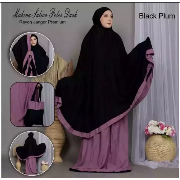 MUKENA SALWA TWOTONE KOMBINASI - MUKENA 2in1 POLOS Free (TAS) - MUKENA DEWASA JUMBO SALWA - MUKENA T