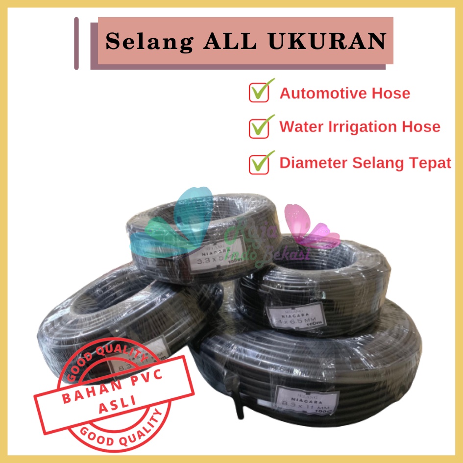 Selang Pe 7mm 5mm 1ROL 100m Kualitas Bagus Fertigasi Irigasi Hidroponik 7 Mm Pe 4x6.5mm-Selang PE 7 Mm - Selang Hidroponik / Selang Irigasi / Sprayer / Fogger (per 1 meter)