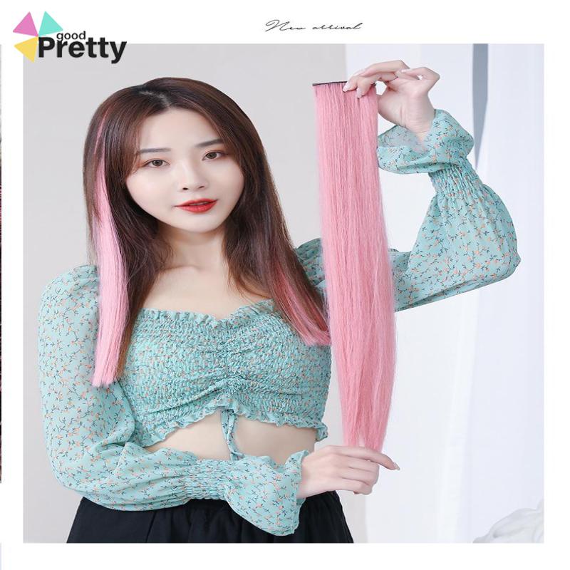 Potongan Rambut Warna  Potongan Wig Rambut Lurus  Dapat dikeriting dan meniup ekstensi rambut satu potong - PD