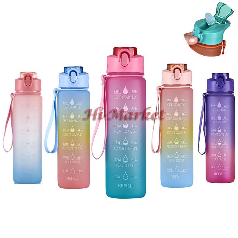 BOTOL MINUM VIRAL 1 LITER/ 1000ML BOTOL MINUM SEDOTAN WARNA WARNI PASTEL