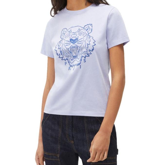 PROMO Kenzo Classic Tiger T-Shirt Logo Embossed Lilac