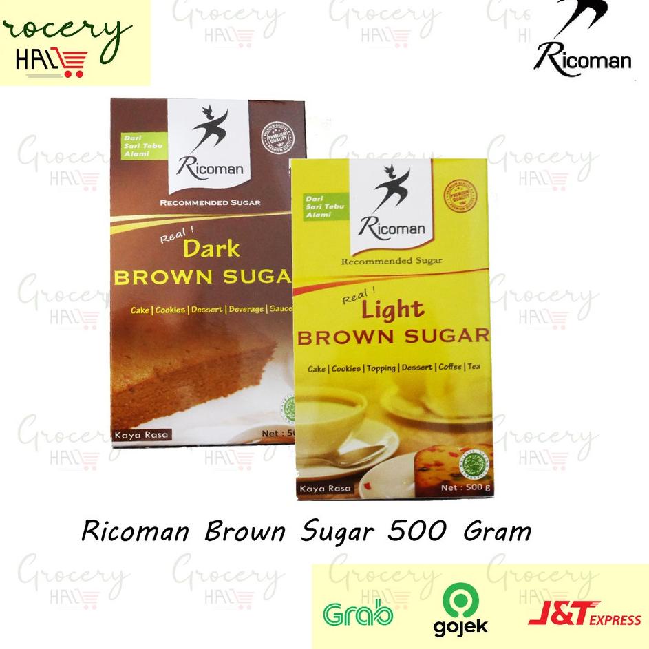 

artBb0B5--RICOMAN BROWN SUGAR 500 GRAM ( LIGHT / DARK BROWN SUGAR )