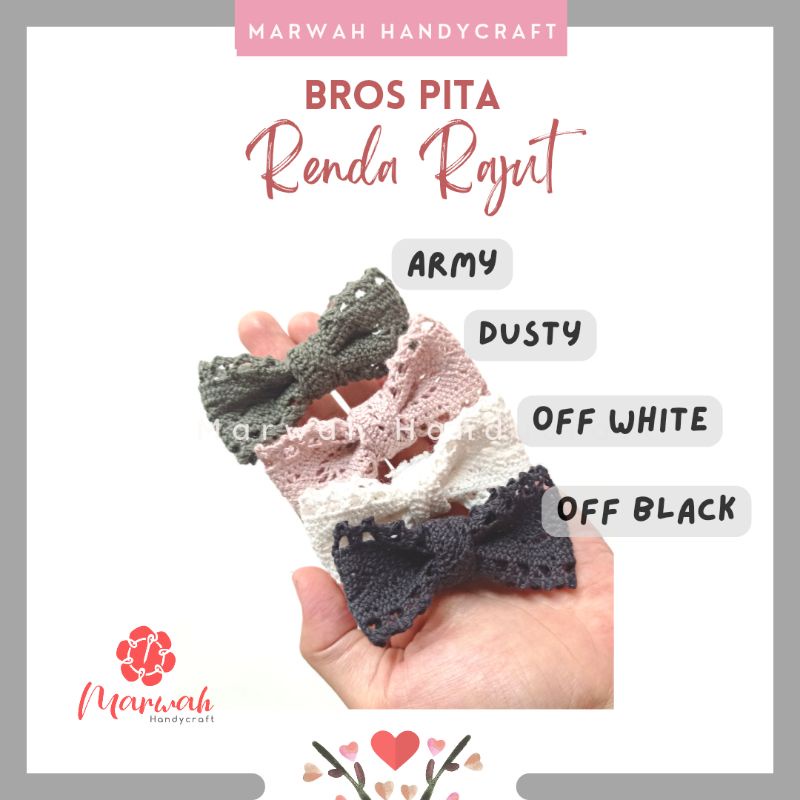 Bros pita renda rajut bros pita bow
