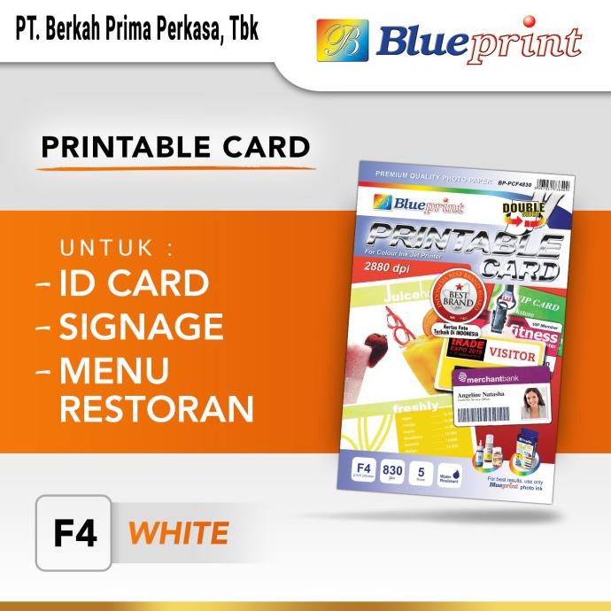

Printable Card White, / Bahan Cetak Id Card White Blueprint - F4