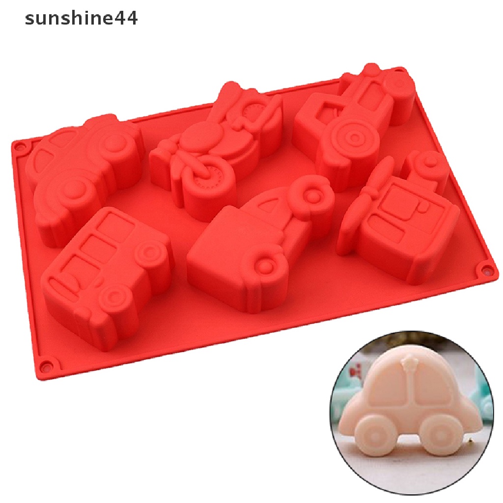 Sunshine 6pcs Cetakan Kue Bentuk Transportasi / Pesawat / Motor / Mobil / bus