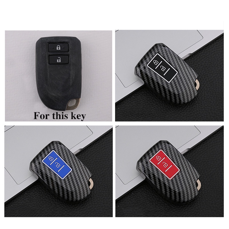 TOYOTA Casing Remot Kunci Mobil Keyless 2 / 3 Tombol Bahan Silikon + Serat Karbon XP150