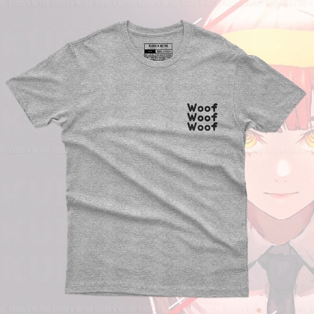 Tshirt Denji x Makima Woof Grey Anime Manga Chainsaw Mana Premium Unisex