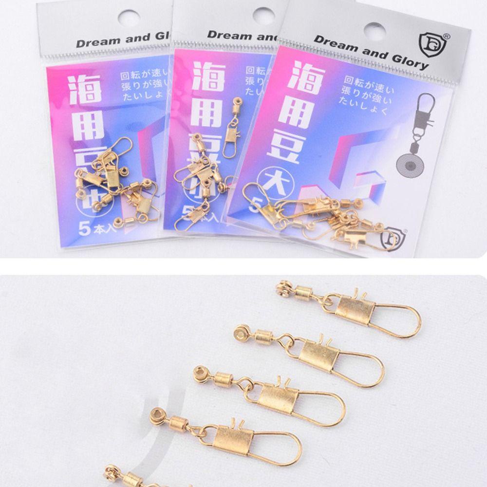 Preva 20pcs/set Kacang Laut Dengan Kepala Tembaga Emas Tahan Lama Solid Ring Stainless Steel Heavy Duty Ball