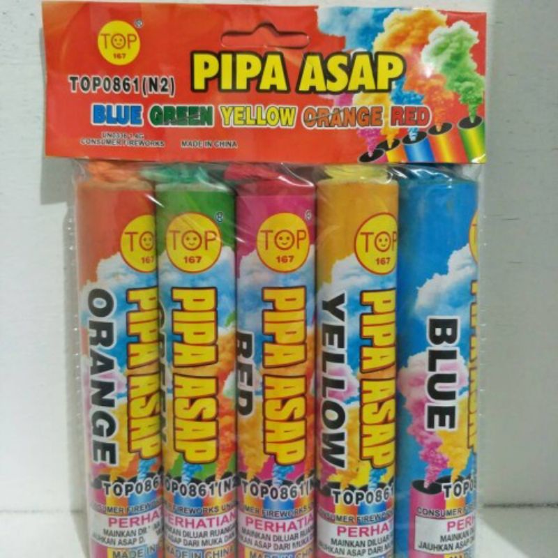 PIPA ASAP N2 DURASI 45 dtk / Smoke Bomb / Pipa Asap Merk TOP Satu Pak Isi 5pcs