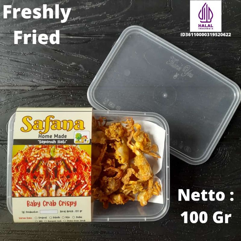 

Baby Crab Crispy Freshly Fried Netto : 100 gr HALAL (Bayi Kepiting Krispi)