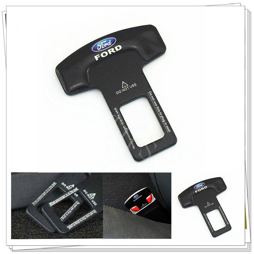 1 / 2Pcs Buckle Sabuk Pengaman Mobil Bahan Aluminum Alloy Untuk Ford Ecosport Focus Fiesta Ranger Everest Mustang