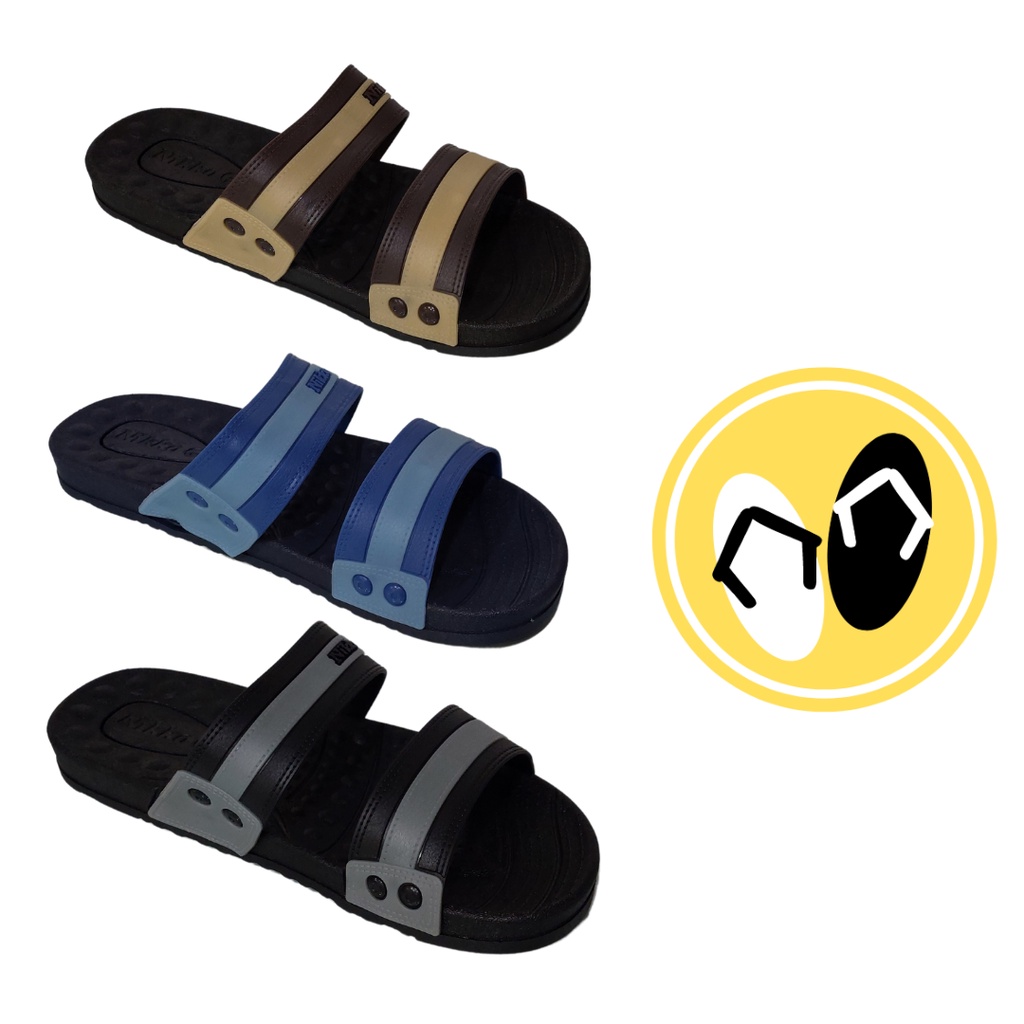 Grosir Sandal Selop / Slop / Slide PVC / Plastik Pria Nikko 614