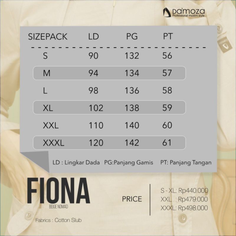 GAMIS DAMOZA FIONA BEIGE NOMAD